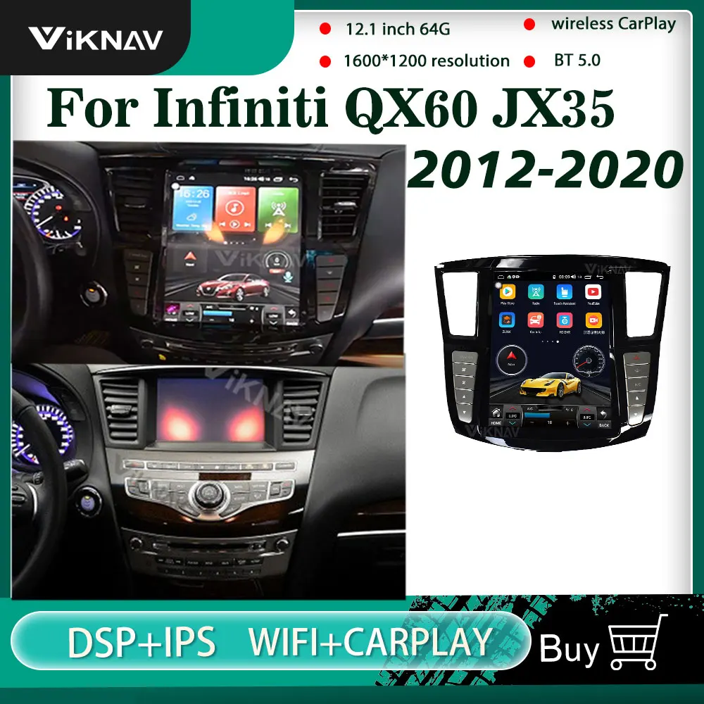 Автомобильный стерео-радиоприемник 12 1 дюйма GPS-навигация для Infiniti QX60 JX35 2012-2020