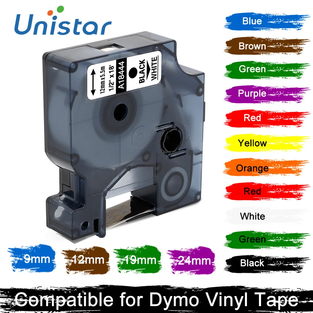 Unistar 18444 18431 18434 18443 совместимый с DYMO Rhino IND виниловая этикетка 18432 1805430 1805431 для Dymo 4200
