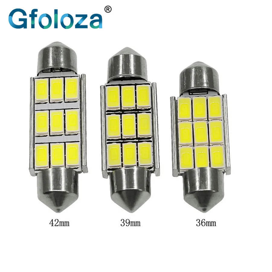 Gfoloza C5W Festoon Светодиодная лампа Canbus Автомобильная Верхняя для чтения карт Lagguage 36