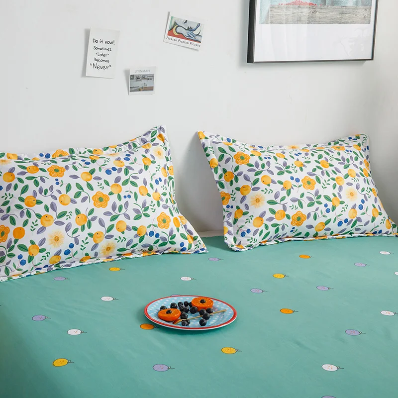 SlowDream цветы Постельное белье синий плоский лист модные постельное покрывало