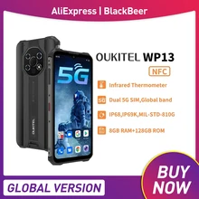 OUKITEL WP13 Double Téléphone Portable 5G 8 GO + 128 GO 6.52 Pouces Robuste Smartphone Étanche Dimensity700 Android 11 Téléphone Portable 5280mAh NFC  (4)