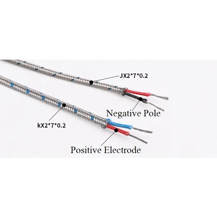 KXJX тип провод термопары из нержавеющей стали экранированный 2 ядра стекловолокно