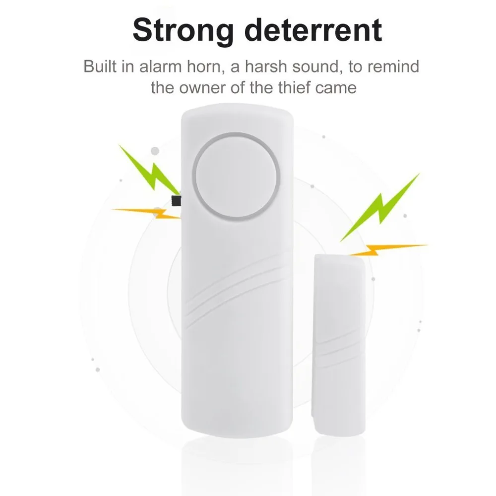 Door Window Wireless Burglar Alarm with Magnetic Sensor Home Safety Wireless Longer System Security Device White Wholesale