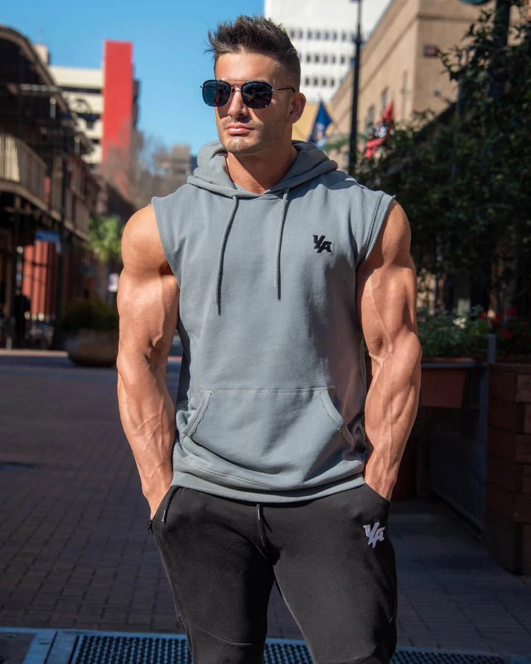 

New Brand Summer Fitness Stringer Hoodies Muscle Shirt Bodybuilding Clothing Gym Tank Top Mens Sporting Sleeveless shirts2021