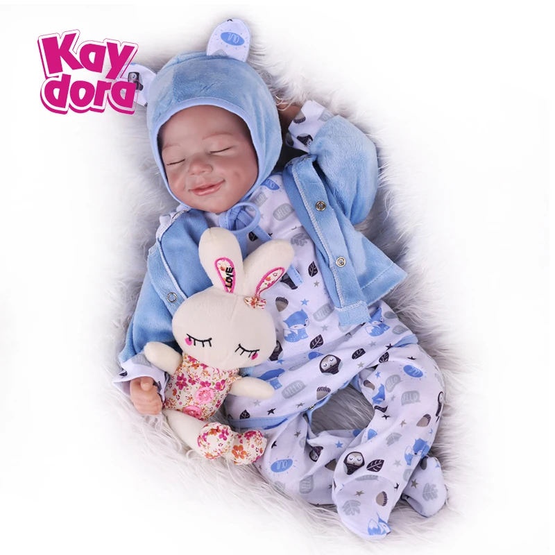 Реалистичные мягкие и гибкие куклы сюрприз Kaydora Bebe Reborn Baby 55 см из ткани для сна