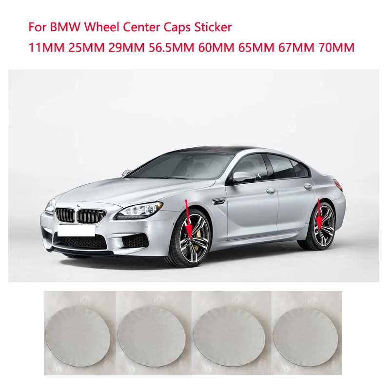 

11MM 25MM 29MM 56.5MM 60MM 65MM 67MM 70MM 79MM For BMW Wheel Cover stickerBlue White car Wheel Center Caps sticker 4PCS