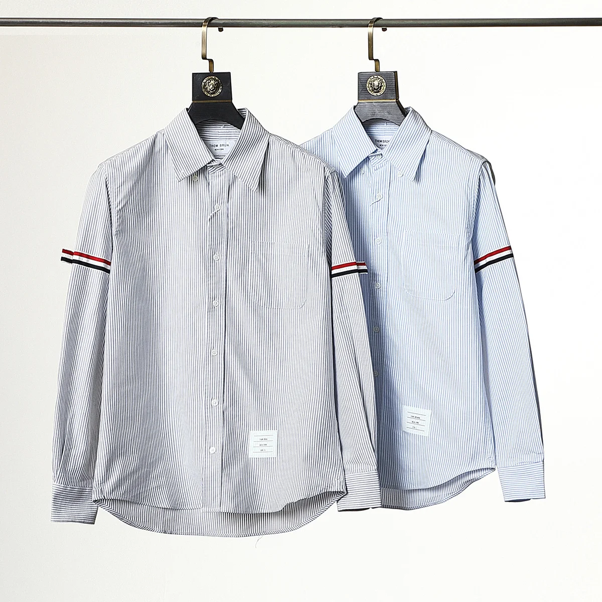 

TB Brand THOM Shirt Solid Striped Cotton Oxford Women Blouse Turn Down Collar Long Sleeve Slim Korean Style