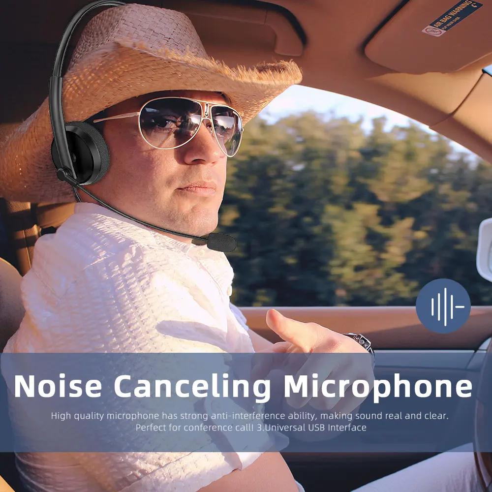 Универсальная офисная Проводная гарнитура с шумоподавляющим микрофоном USB +