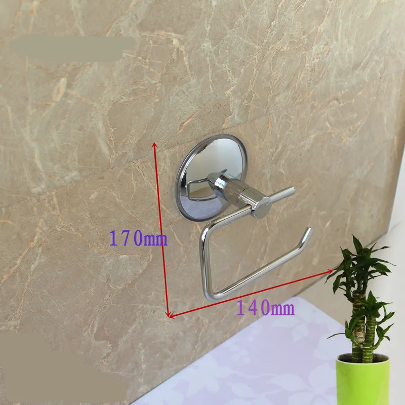 

Suction Cup Rack Toilet No Drilling Silver Stainless Steel Wall Mount Bathroom Roll Paper Holder Kitchen Rustproof Hotel Durable