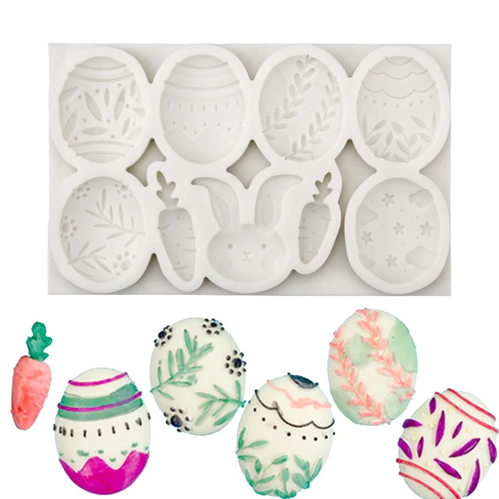 

New Arrival Easter Bunny Egg Fondant Cake Decorating Silicone Mold Chocolate Baking Tool