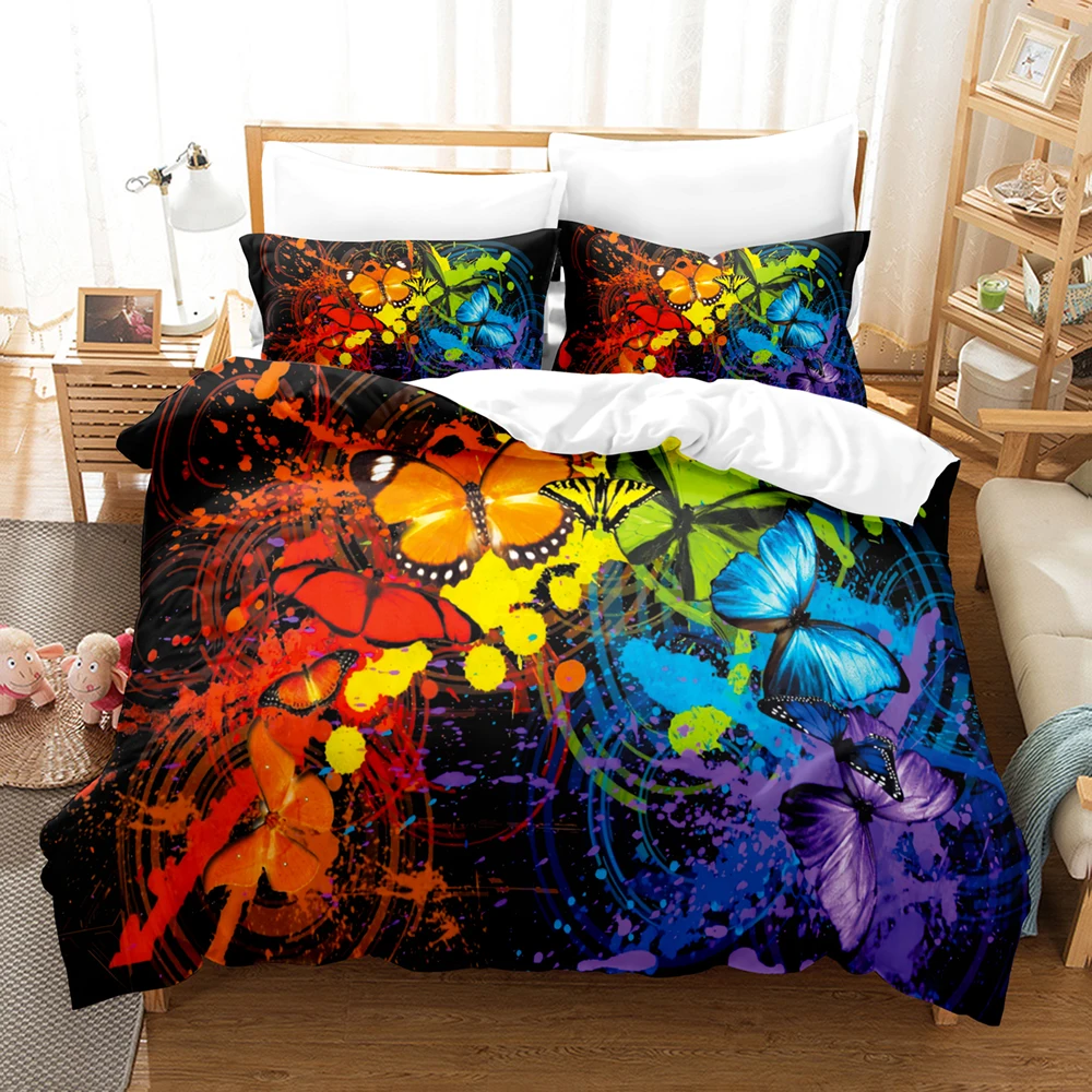 

3D Butterfly Bedding Set Queen Bedding Duvet Cover Set Bedding Set Bed Cover Cotton Queen Bedroom Bed Cover Set Bed Set Bedding