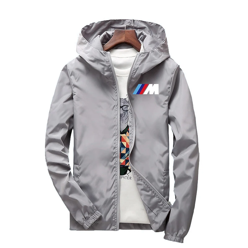 

New spring and autumn jacket men's coat Street brand windbreaker Hoodie zipper thin jacket men's motorwear large size 7XL