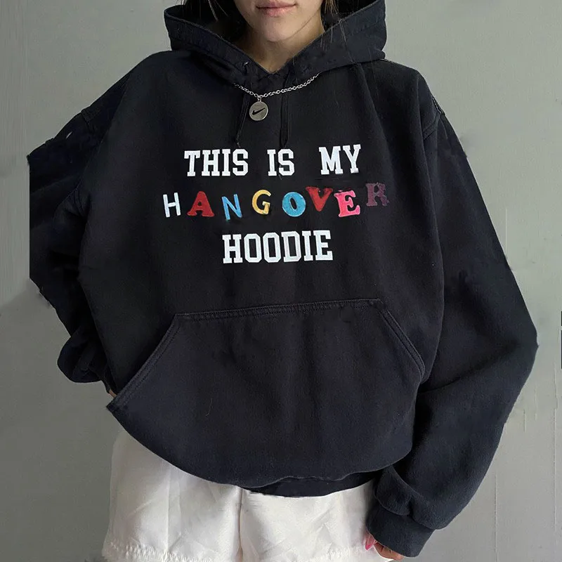 

Retro Letter Pattern Super Dalian Hoodie Streetwear Women's Women's Sweatshirt Y2K Kawaii Harajuku Winter Grunge Clothing