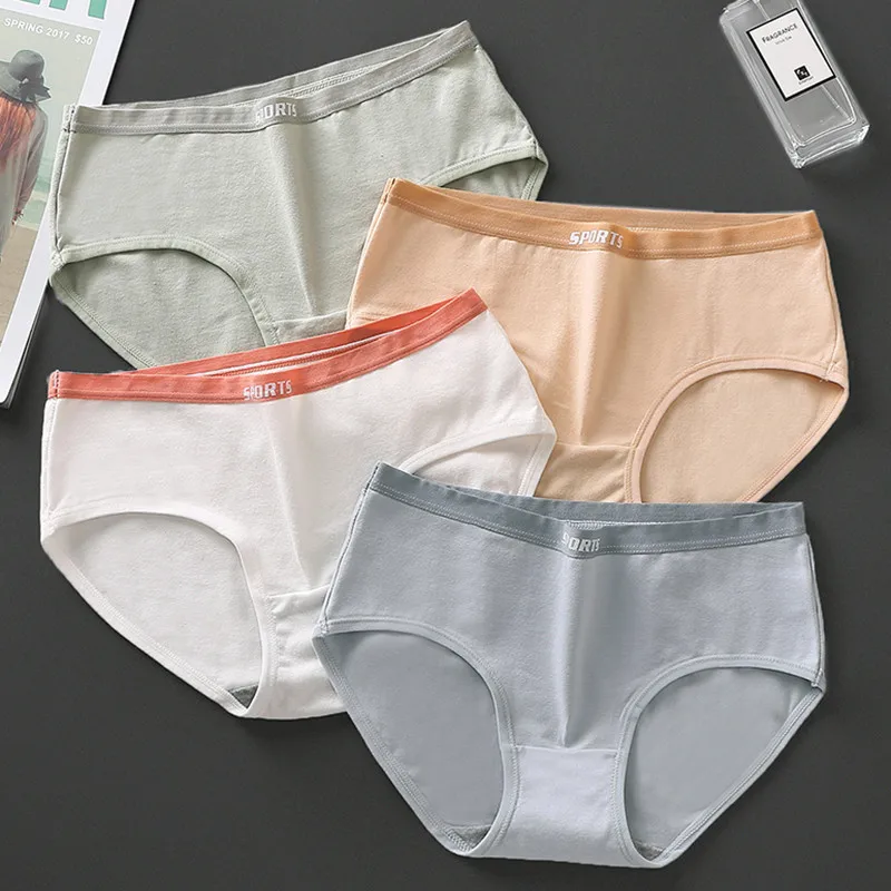 

Cotton Women's Panties Elastic Soft Leak Proof Menstrual Panties Low Rise Female Sport Panty Breathable Waist Briefs Lingerie