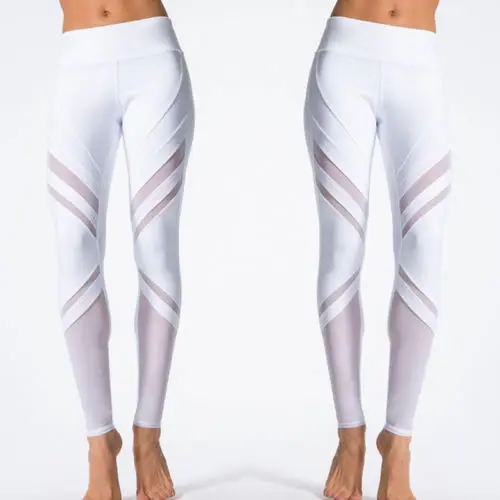 Белые леггинсы для женщин с высокой талией фитнеса длинные однотонные