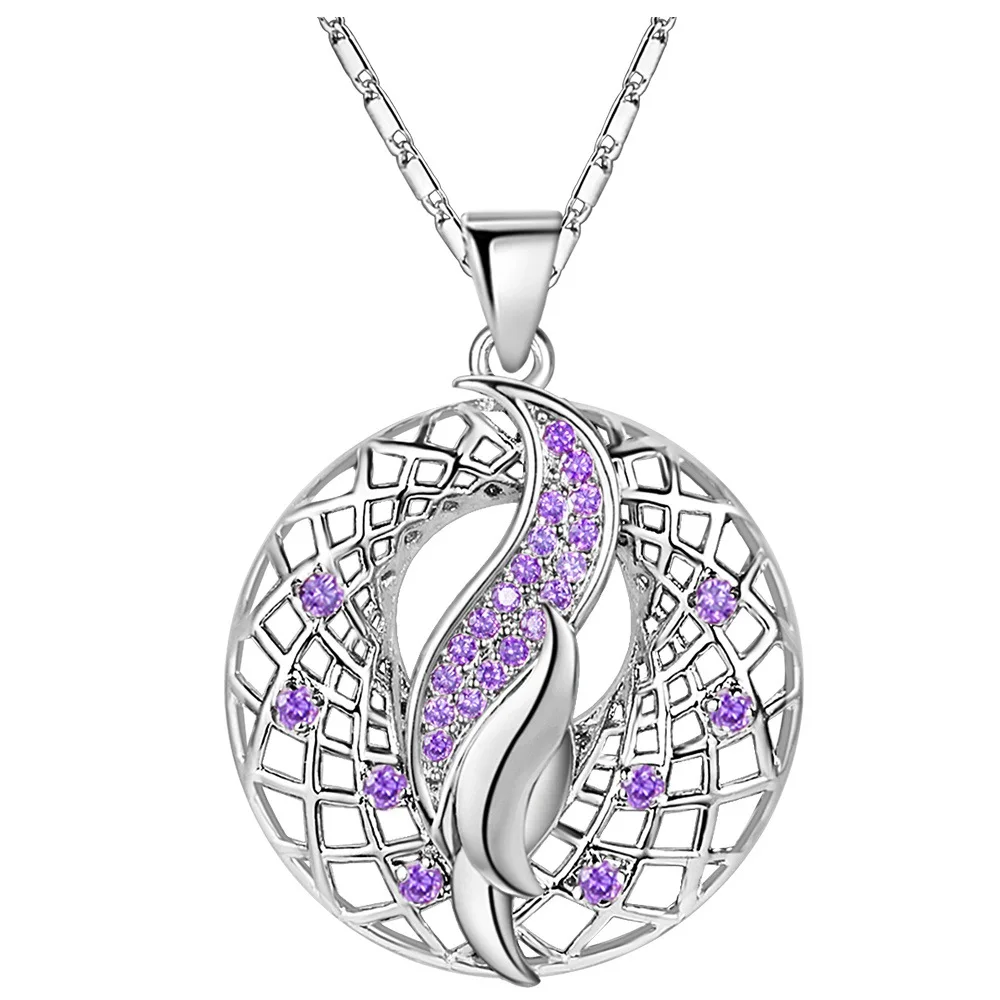 Mossovy циркониевое ажурное ожерелье в форме листа розового золота с кулоном