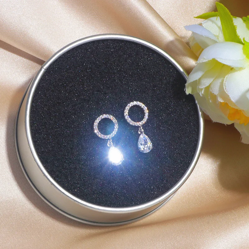 Элегантные сверкающие серьги из циркония с кристаллами для женщин