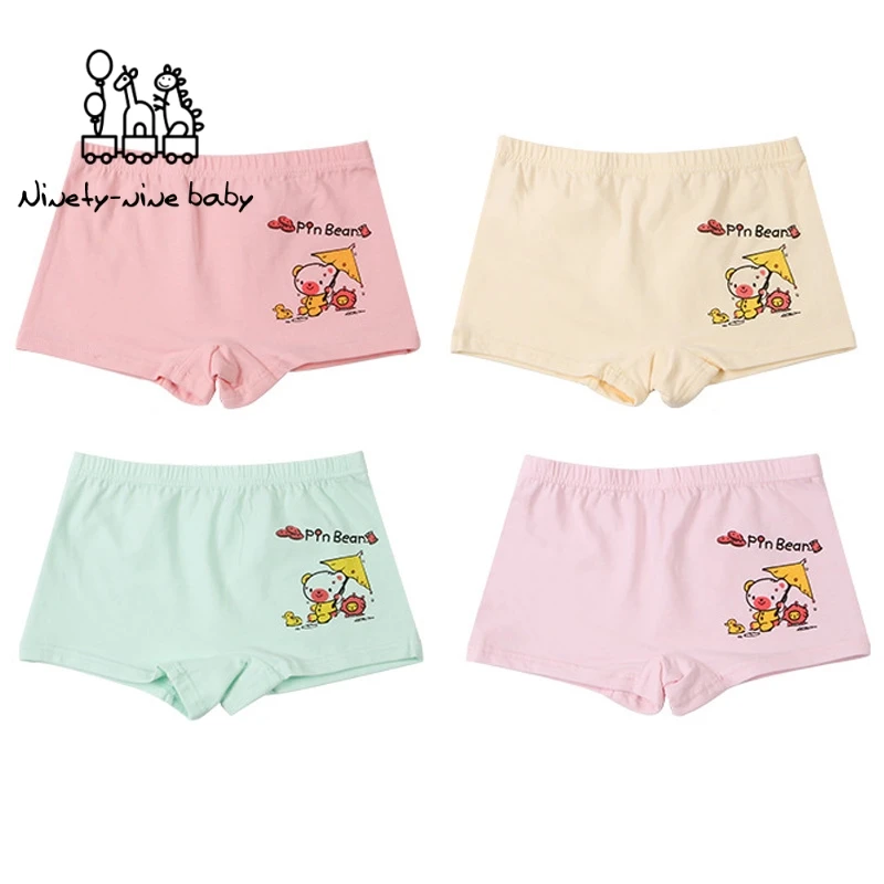 4pcs/set Kids Cotton Boxer Panties Girl Underwear Lovely Animal Princess Cartoon Print Children Clothing Hot Sale Baby | Мать и ребенок