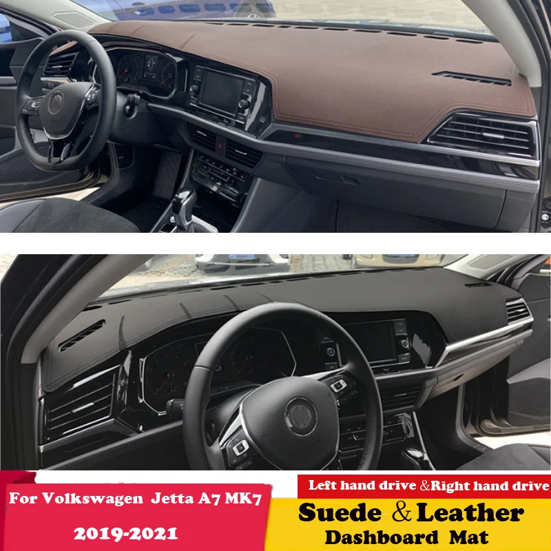 

Кожаный коврик для Volkswagen VW Jetta 7 A7 MK7 2019 2020 2021, Накладка для приборной панели, коврик для приборной панели, коврик, ковер, аксессуары, замша