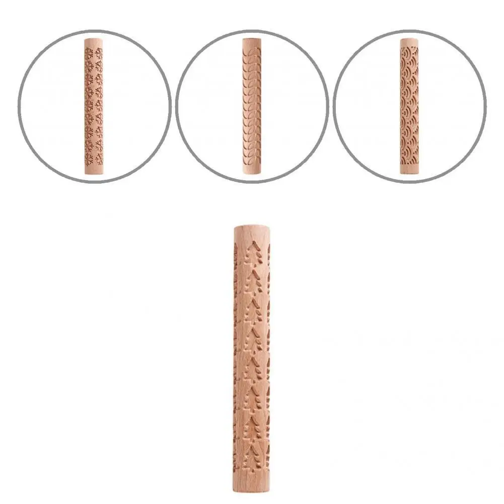 

Деревянная Скалка с выгравированным рождественским узором и гладкой поверхностью для дома