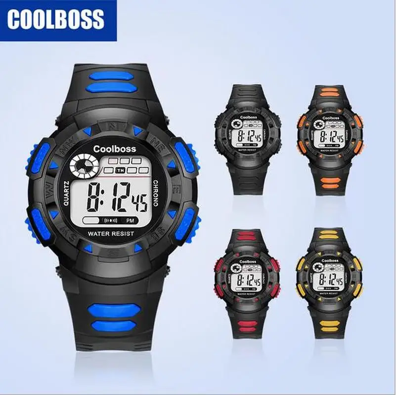 Мужские и детские спортивные водонепроницаемые часы светодиодные цифровые
