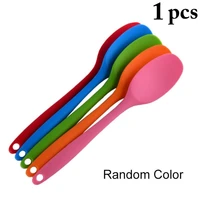 1 piece cake butter spatula silicone spoon long handle mixing soup spoon cooking utensil kitchen bakeware cake tool random color