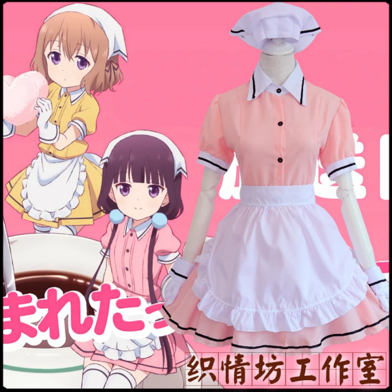 

Anime Blend S Cosplay Costume Sakuranomiya Maika Maid Apron Pink Dress Uniform Servant Cosplay Halloween Clothes For Women