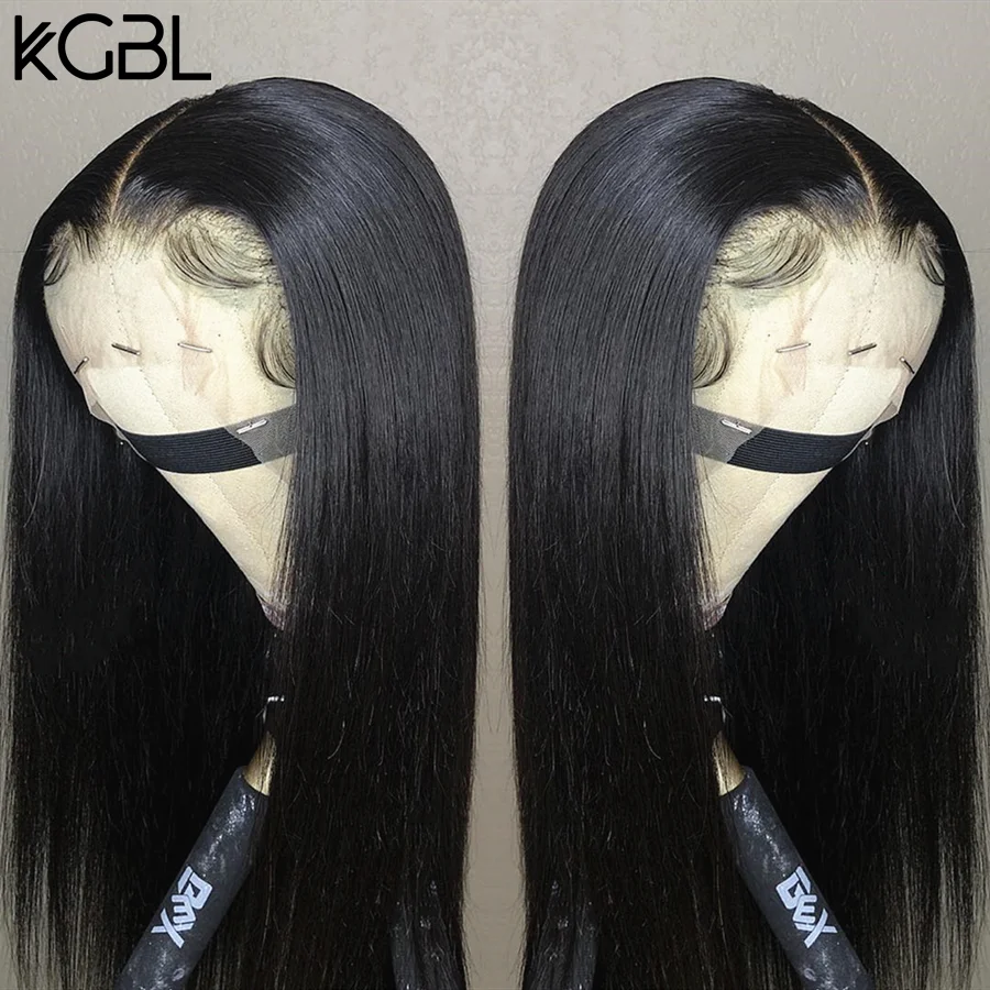 KGBL прямые 13*4 кружевные передние человеческие волосы парики Среднего соотношения