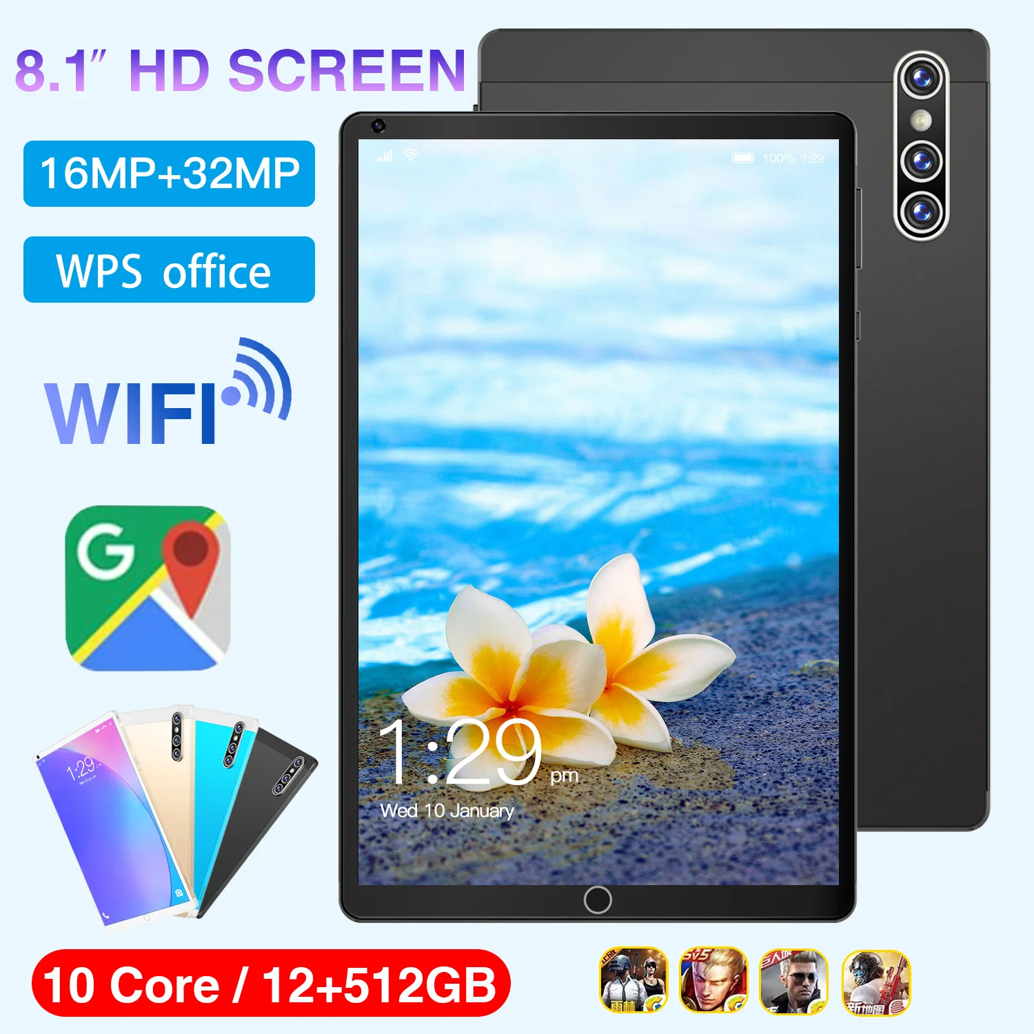 

Global Version 8.1 Inch Tablet 12+512GB 16+32MP 8800mAh 5G Network MatePad Pro Tablets Android 11 Bluetooth WiFi Tablet PC
