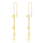 Женские серьги-подвески из 18-каратного золота, с пятиконечной звездой