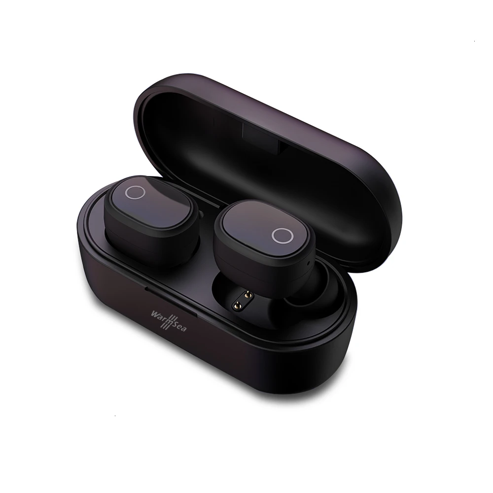 Black Наушники WarmSea TWS Bluetooth 5,0, отличное качество звука, беспроводные наушники, гарнитура, спортивные наушники - Цвет: Black