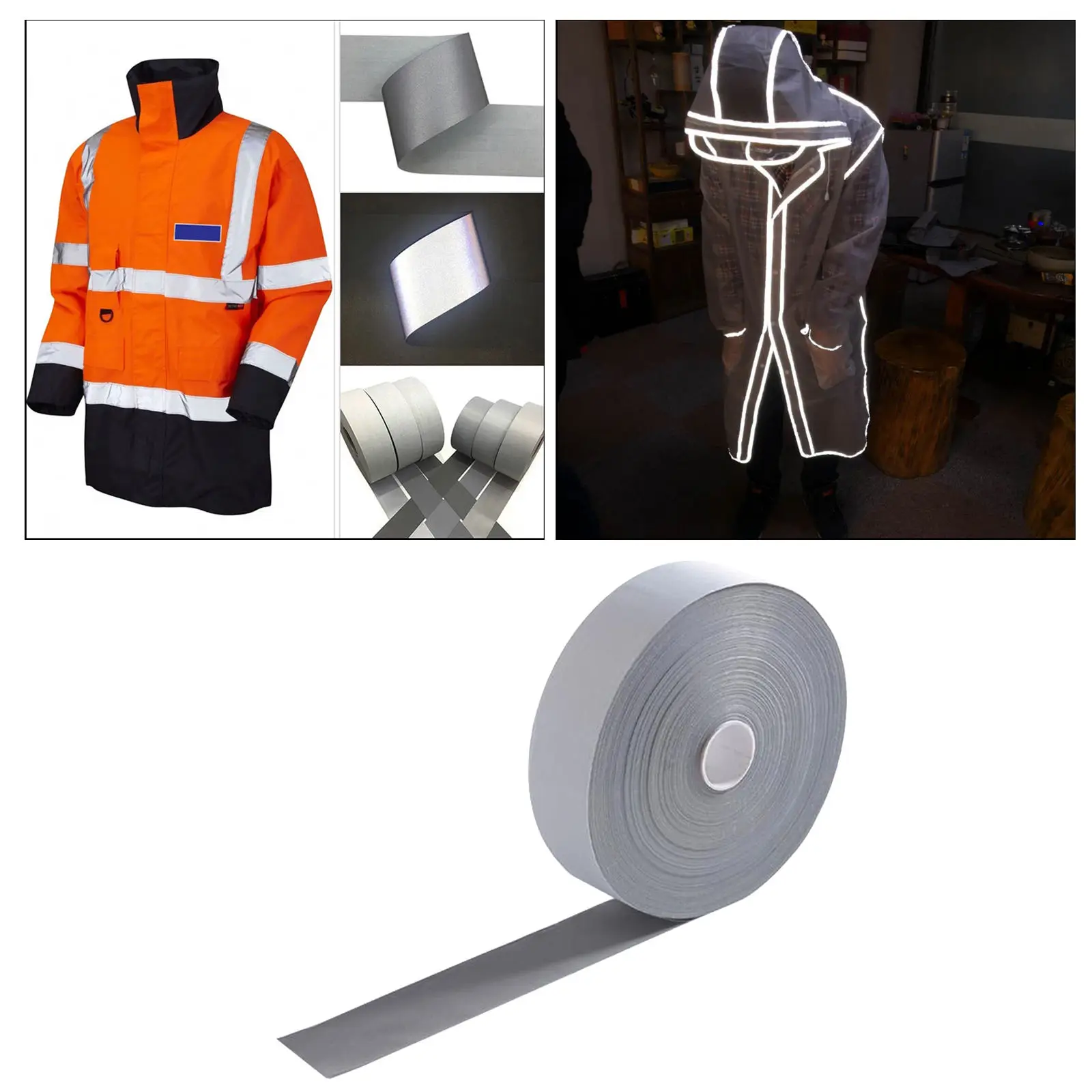 Прочная светоотражающая лента 100 м клейкая высокой яркости для безопасности на