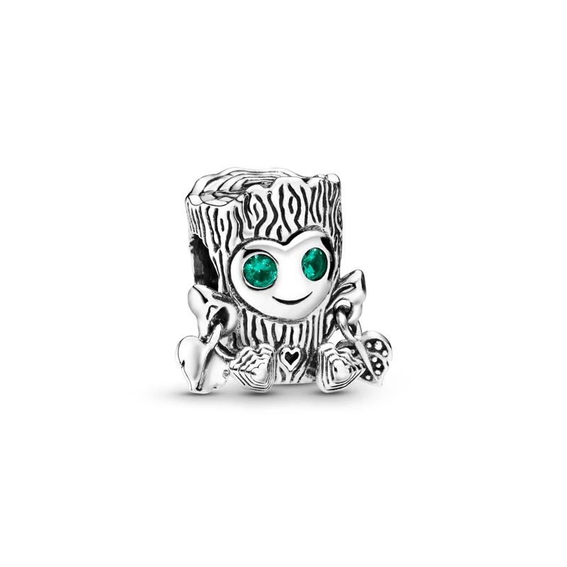 

BOFUER Original 925 Sterling Silver Bead Green Tree Charm Monster Fit Pandora Bracelet Bangle Necklace For Women Jewelry 222
