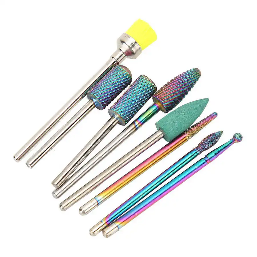 Набор фрез для маникюра комплект из 8 насадок вольфрамовой стали полировки