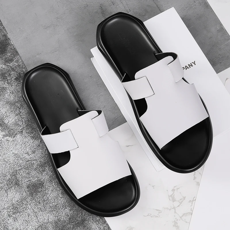 

Beach Sandals Summer Men Sandals Slippers For Mens Sandles Shose Leather Casual Shoes Slip On Shoe Man Sports 2020 Fashion