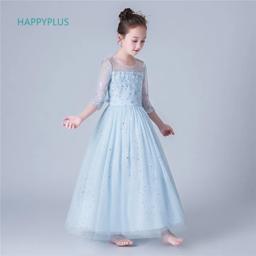 HAPPYPLUS/детское рождественское платье новогодние платья с длинными рукавами для