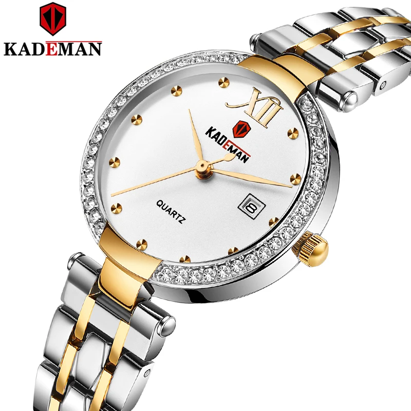 KADEMAN Women Watch Luxury Crystal Women Wristwatches 2020 New Arrival Female Quartz Watchs Bracelet Fashion Ladies Dress Casual