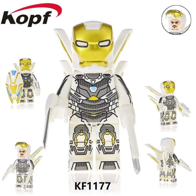 KF6093 8 шт./компл. Marvel Super Heroes Железный человек серии Фигурки M39 M85 M50 Кирпичи