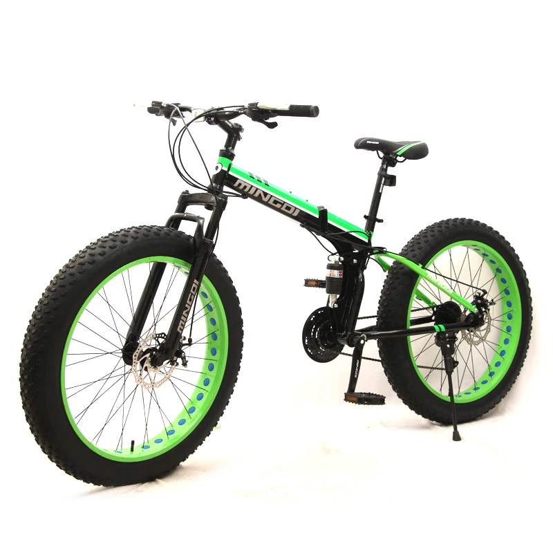 26 дюймов велосипед толстый горный 24 скорости снежный пляж складной × 4 0 шины