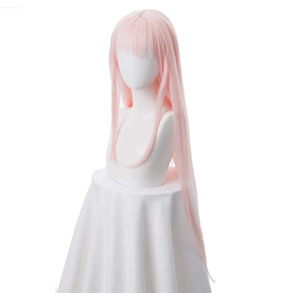 Дорогой парик для косплея из французских синтетических волос 02 Zero Two Pink +