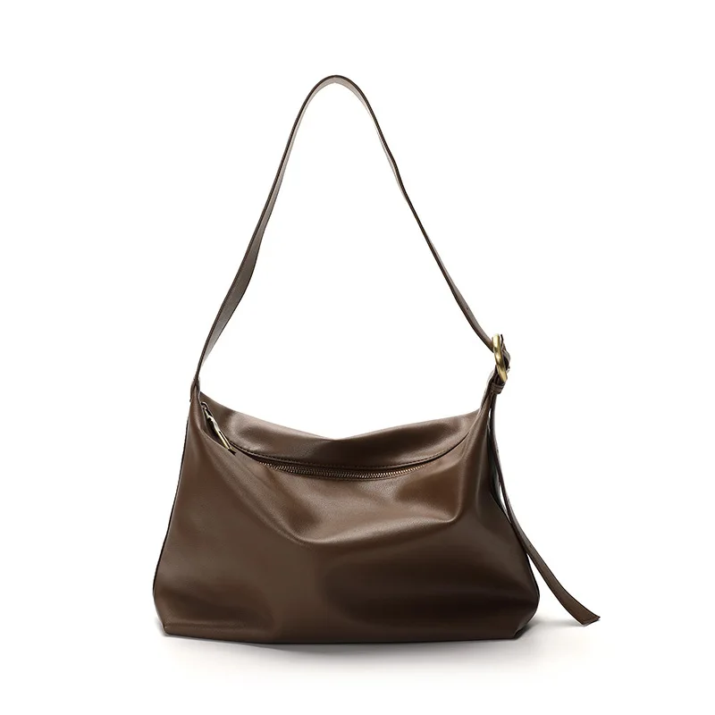 

2021 New Women's Shoulder Bags Soft Cow Genuine Leather Hobo Bags Simple Versatile Large Capacity Stylish Trendy Crossbody Bags