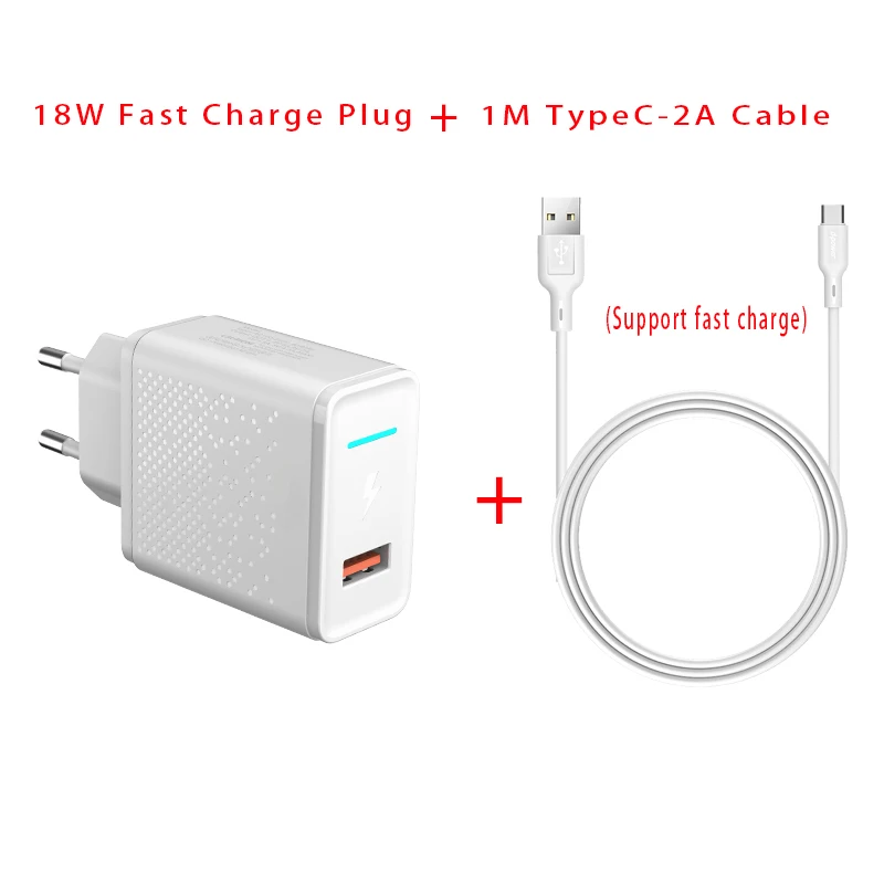 Ввласть QC 3,0 Быстрая Зарядка телефона EU 18 Вт Быстрая зарядка через USB адаптер Зарядное устройство для samsung galaxy Xiaomi Note Plus стены Зарядное устройство - Тип штекера: White-Type-C Cable