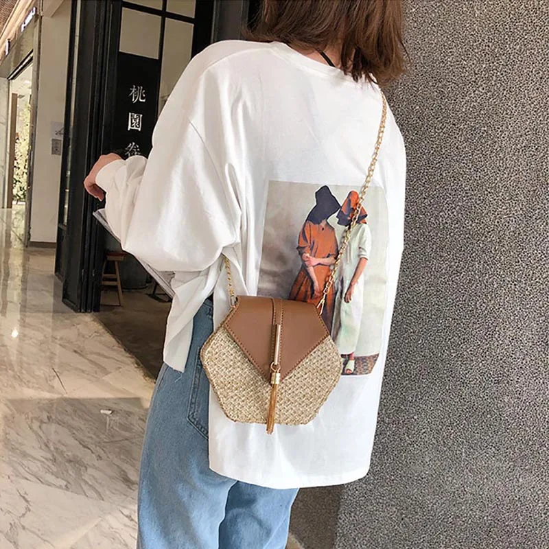 Wahyah сумка из ротанга Женская Ручная Сумка для женщин с кисточкой искусственной