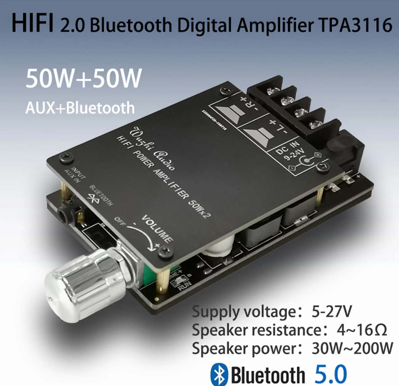 ZK 502C HIFI беспроводной Bluetooth 5 0 TPA3116 TPA3116D2 50WX2 плата цифрового аудиоусилителя