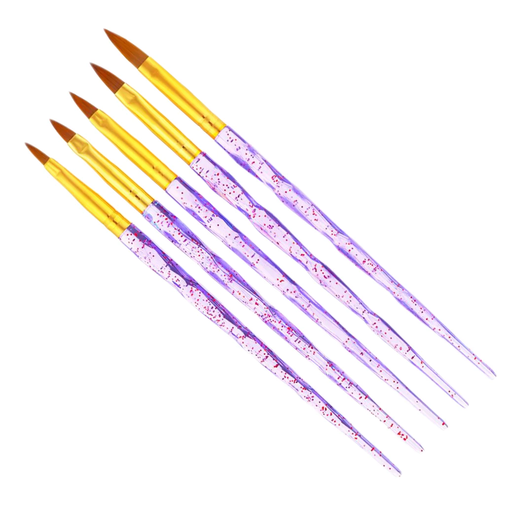 

5x Nail Art Liner Brush Pen Set with Handle for Salon Or Home Using Manicure Kit