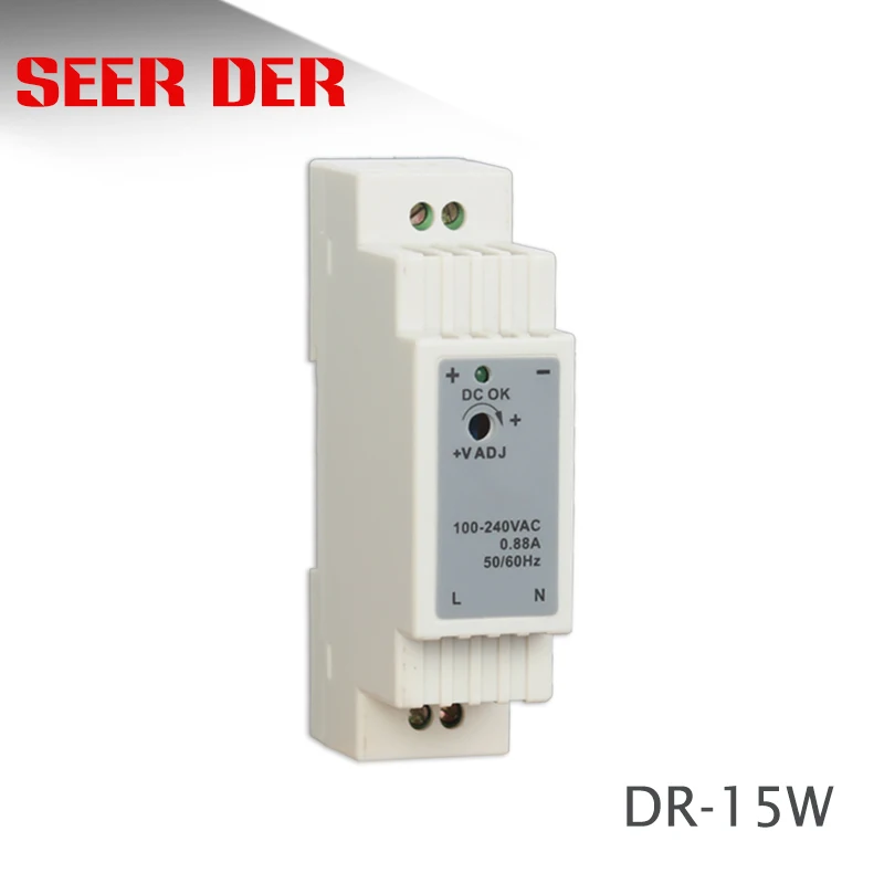 Пластиковый чехол DR-15-12 ac-dc din-рейка Трансформатор SMPS 15 Вт 12 в 1 25 а импульсный режим