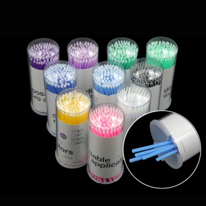 100 шт./кор. одноразовая щетка для ресниц тампон Microbrushes наращивания Инструменты