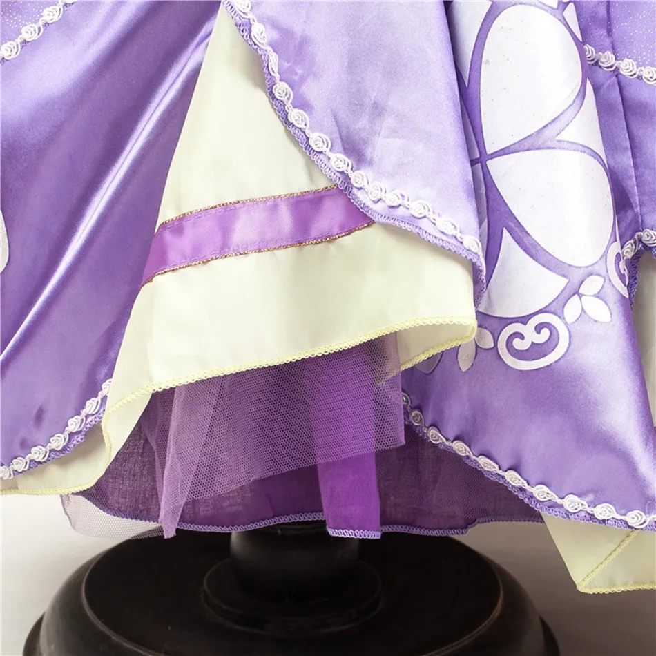 

Girls Deluxe Sofia Costume Children Halloween Birthday Party Princess Dress Summer Sophia Puff Sleeve Wedding Ball Gown Clothes