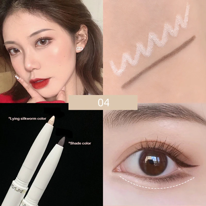

Professional Double-headed Eye Shadow Pen Beauty Highlighter Eyeshadow Pencil Brighten Eye Makeup Shimmer Pen Thin Eyeliner