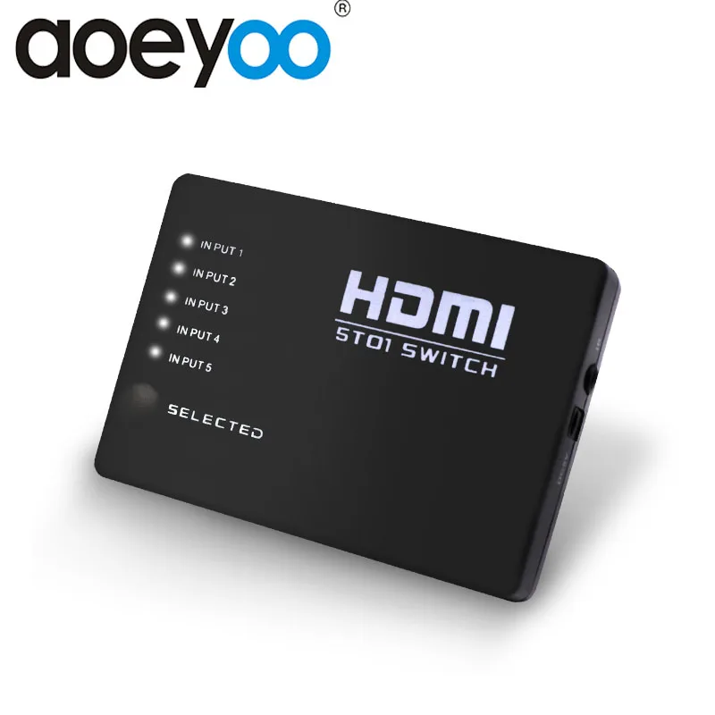 AOEYOO конвертер HDMI переключатель сплиттер 5 портов коммутатор с ИК удаленным